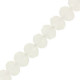 Faceted glass rondelle beads 6x4mm White pearl shine coating